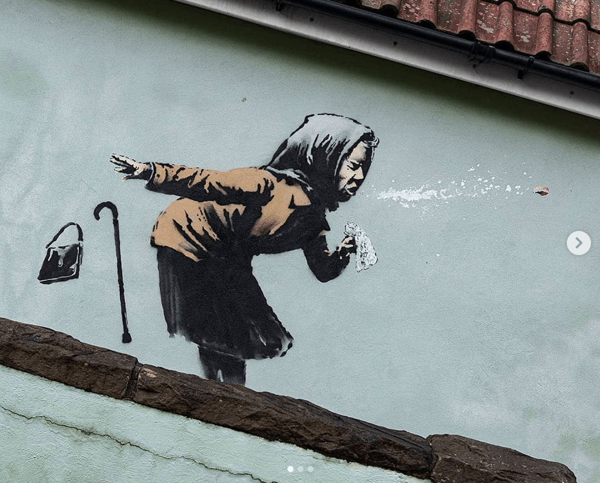 Banksy : Un nouveau dessin d'éternuement du graffeur apparaît à Bristol