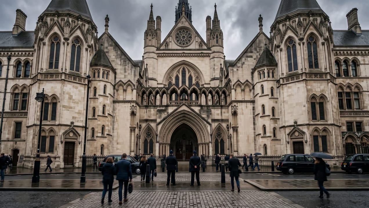 Façade d'un tribunal britannique, symbole du débat sur les procès avec jury.
