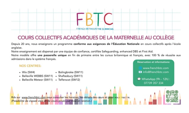 French Between The Commons – École de Français : Programme Éducation Nationale pour élèves en écoles britanniques